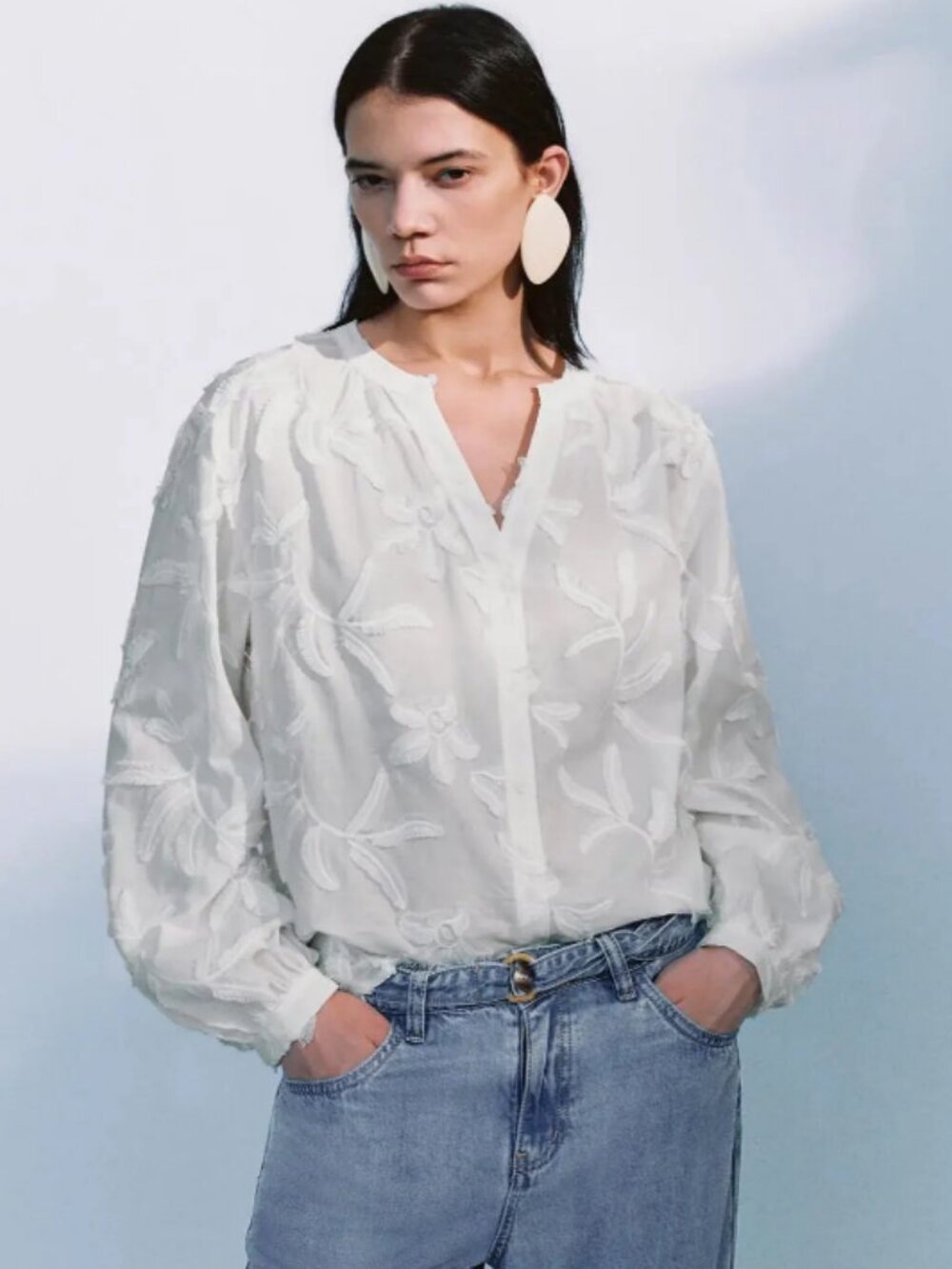 100% Cotton Blouse With Beautiful Embroidery